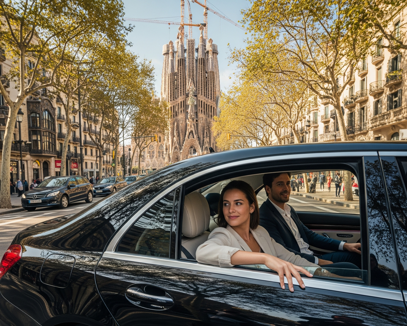 Barcelona City Ride with professional driver